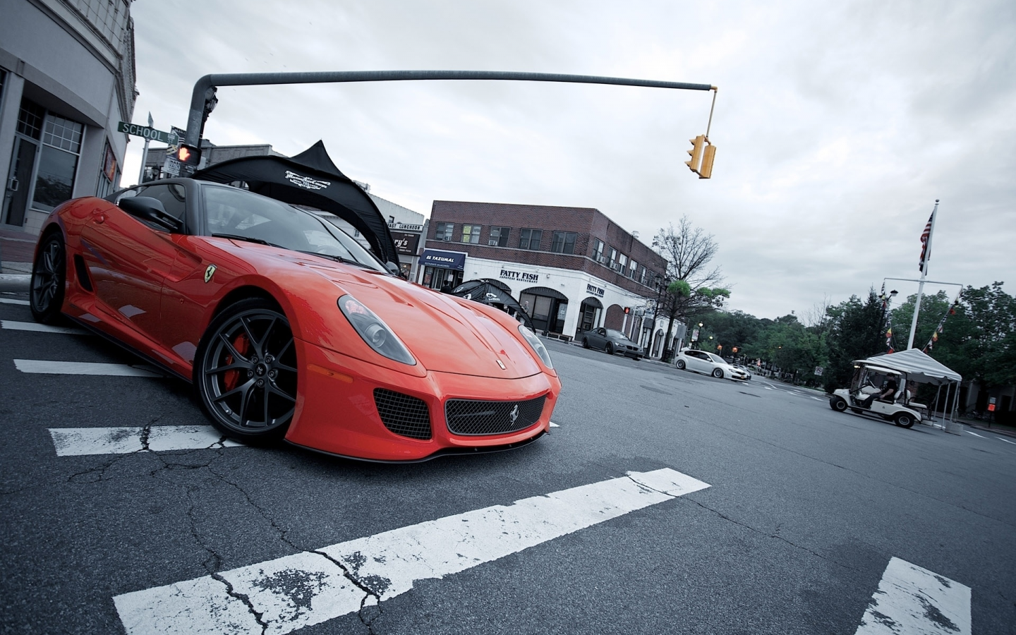 город, auto, city, ferrari 599gtb, фото, wallpapers, cars