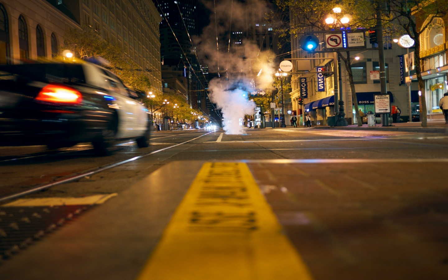 market street, ночь, san francisco, california, usa, калифорния