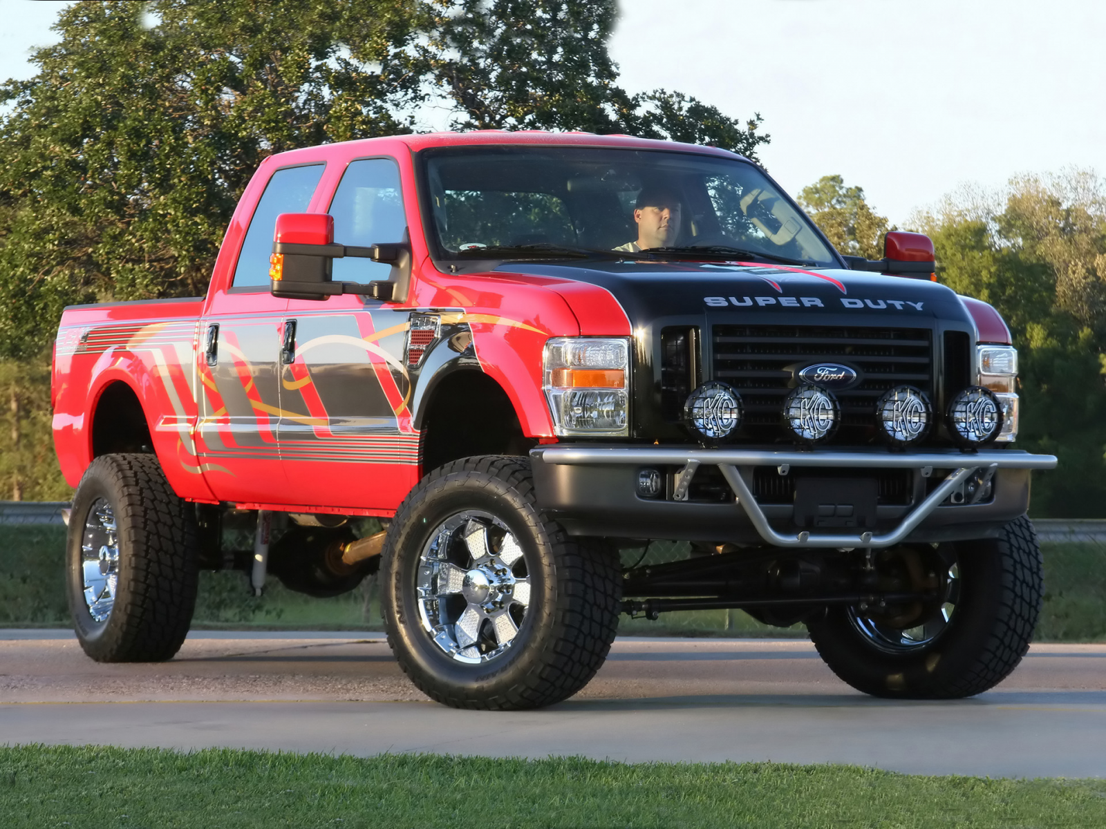 f-250, red, ford, форд, duty, пикап, sema, super, красный, by fabtech