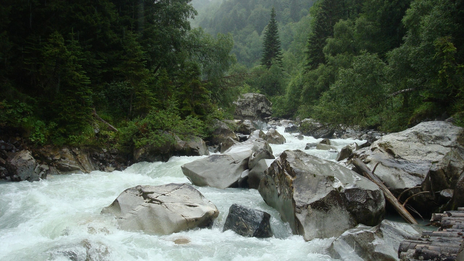 зелень, река, русская природа, камни