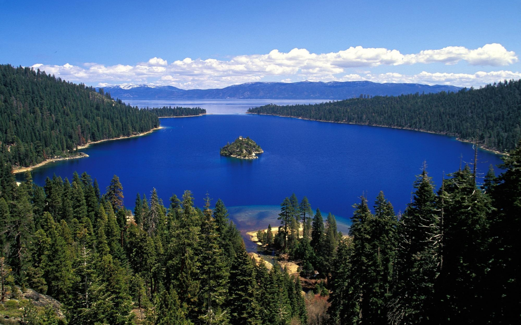 озеро тахо, пейзаж, остров, лес, озеро, калифорния, природа