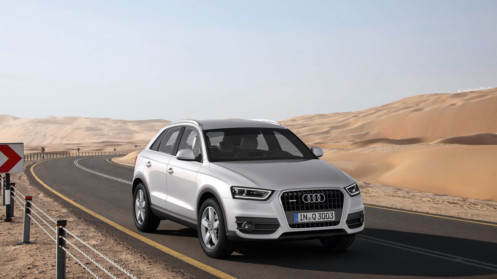 audi, silver, q3