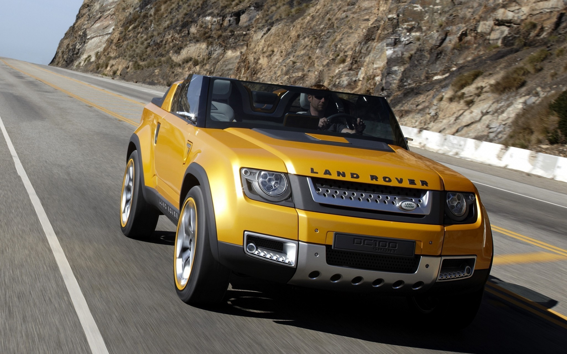 дорога, желтый, dc100, автомобиль, land rover, концепт, 2011m
