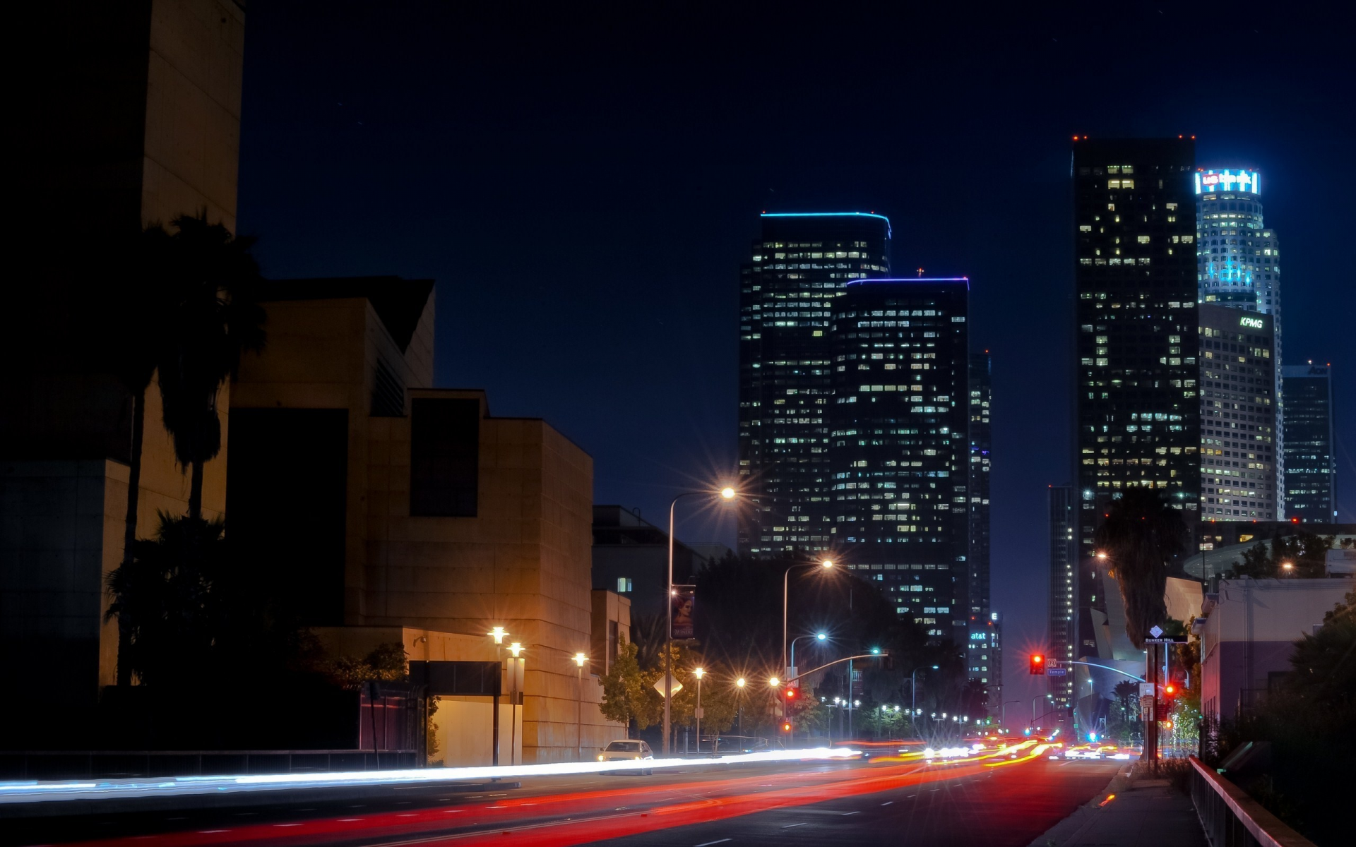 los angeles, калифорния, usa, огни, california, ночь, la, night