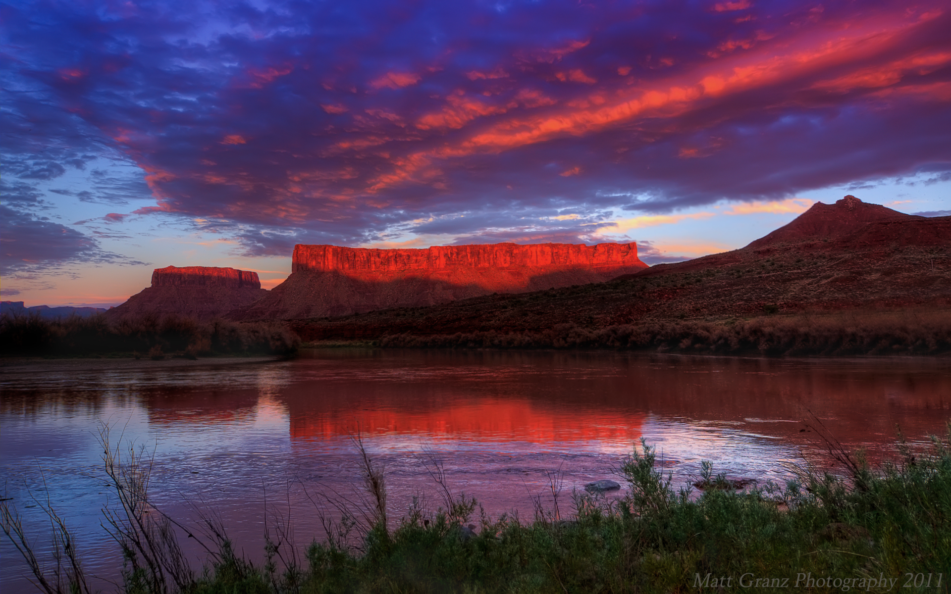 закат, горы, utah, озеро