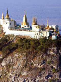 высота, храм, mount popa myanmar, скала