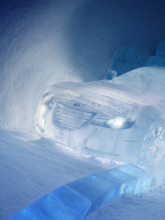 ледяная, снег, машина, авто, лед
