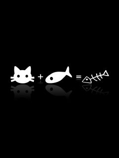 кошка, плюс, рыба
