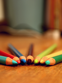 colors, table, стол, разноцветные, карандаши, pencil