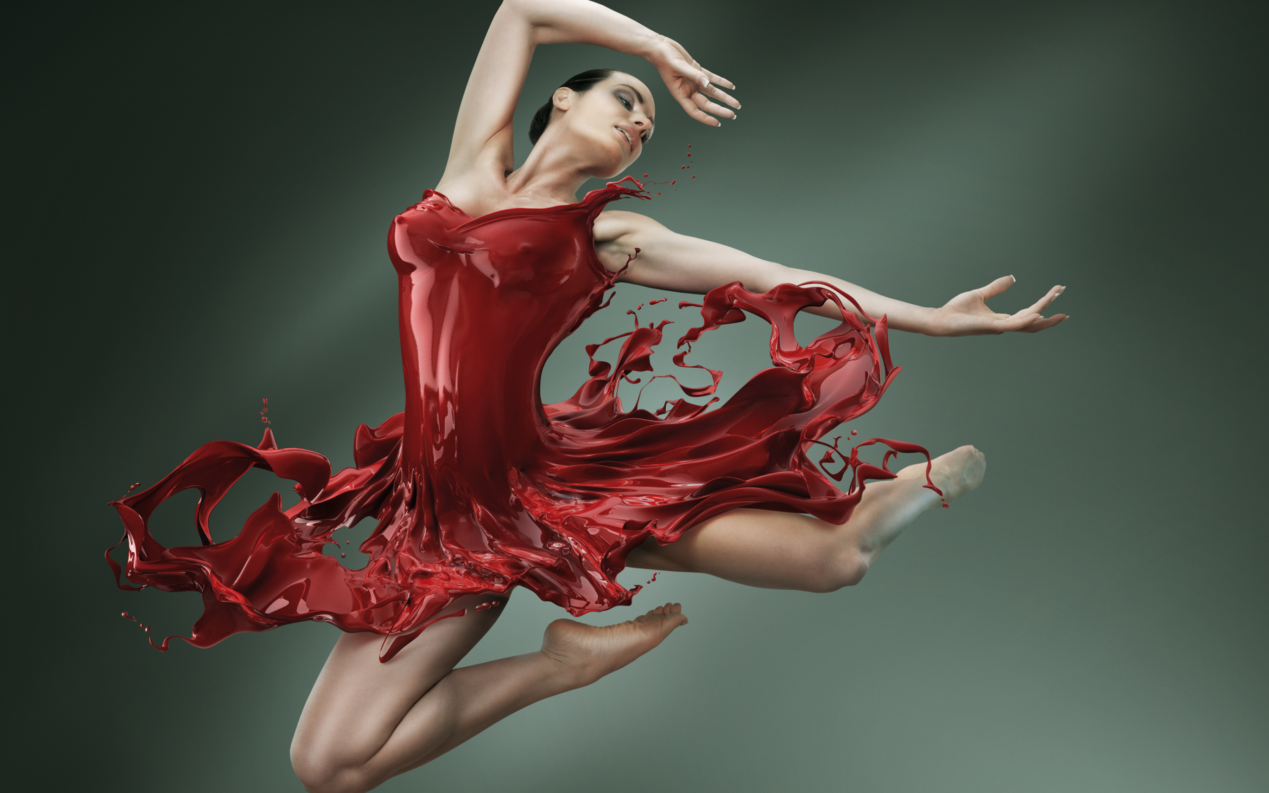 балерина, прыжок, красное вещество