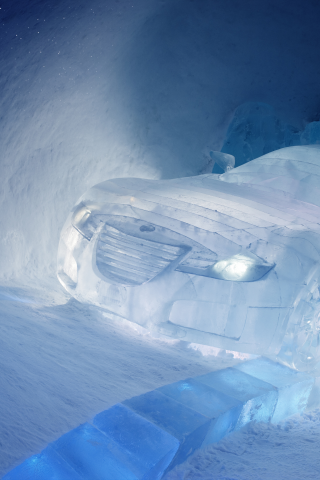 ледяная, снег, машина, авто, лед