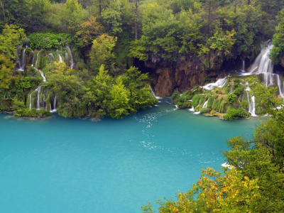 хорватия, водопады, лес, плитвицкие озера