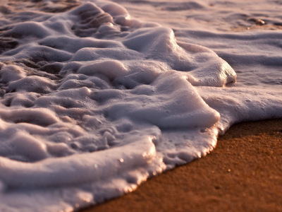 пена, макро фото, вода, море, песок
