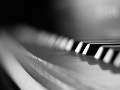 макро, клавиши, черно-белое, пианино
