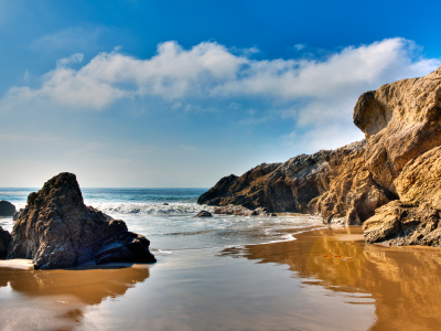 malibu, скалы, california, море