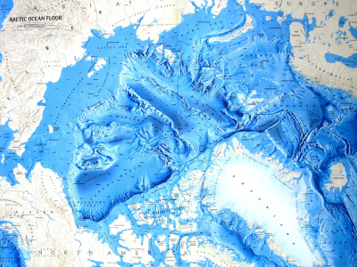 арктика, карта, рельеф, океан