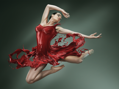 балерина, прыжок, красное вещество