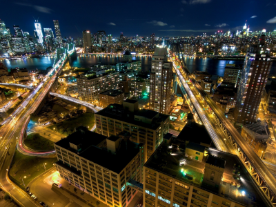 usa, manhattan, new york, lights, street, nyc, нью-йорк, ночь, building, огни