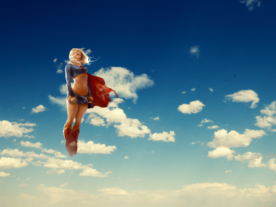supergirl, небо, костюм
