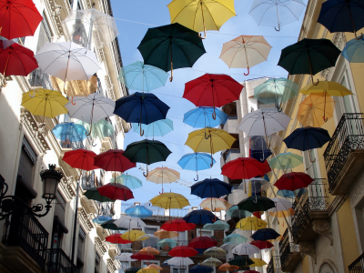 улица, город, зонты