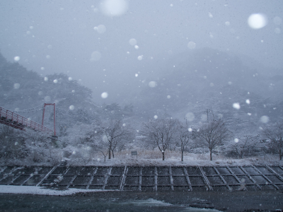 префектура факусима, япония, мост, снег, кита адзуму