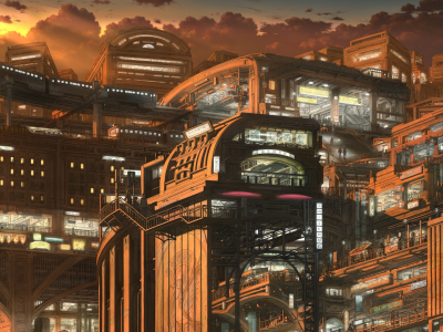 люди, строения, будущее, город, метро, вокзал, япония, технологические, techno city