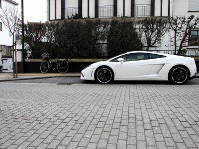 велосипед, мостовая, lamborghini gallardo