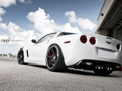 corvette, шевроле, задняя часть, корвет, chevrolet, z06, white, 360 three sixty forged