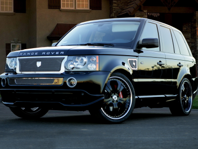 дом, range rover, фары, черный, land rover, отражение, дики