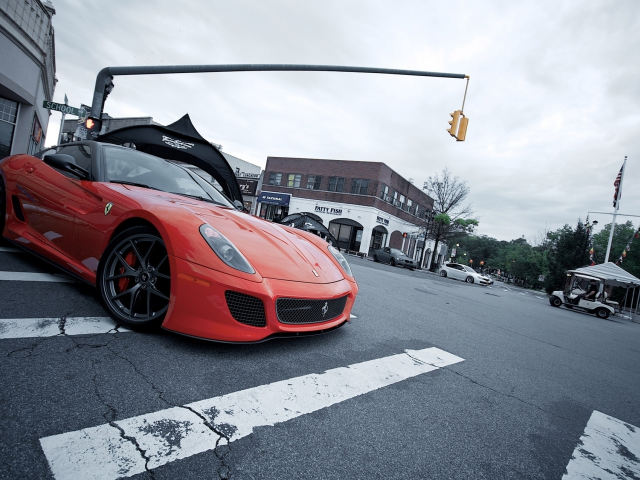 город, auto, city, ferrari 599gtb, фото, wallpapers, cars