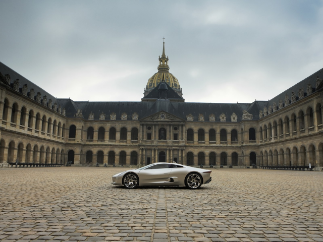 jaguar c-x75, париж, тротуар, ягуар, paris auto show