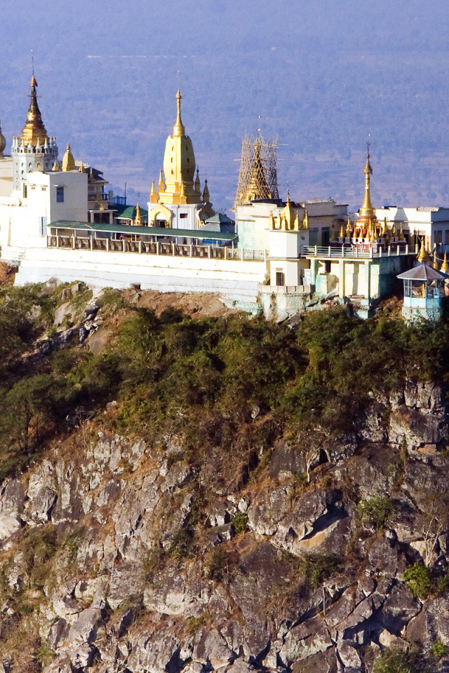 высота, храм, mount popa myanmar, скала