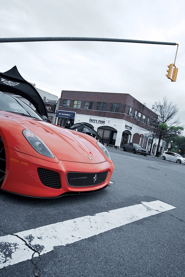 город, auto, city, ferrari 599gtb, фото, wallpapers, cars