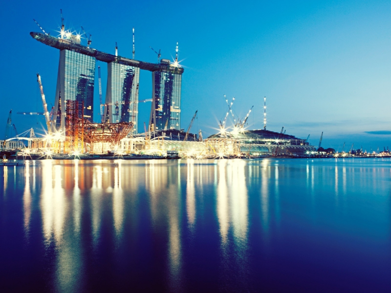 фото, здание, обои, архитектура, строительство, берег, сингапур, небоскреб, город