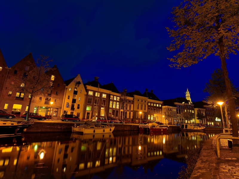 ночь, нидерланды, гронинген, night, nederland, groningen