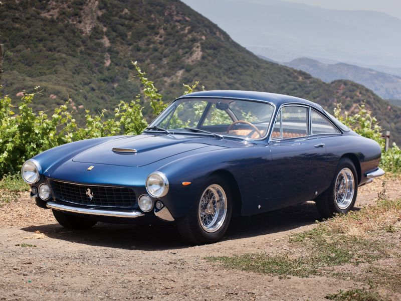 gt, класика, горы, красивая машина, ferrari, 250, феррари, синий, lusso