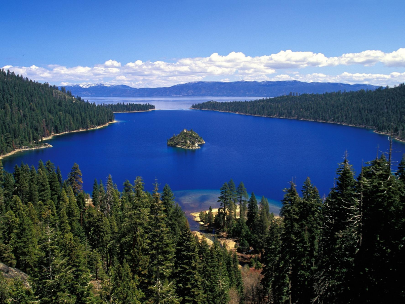 озеро тахо, пейзаж, остров, лес, озеро, калифорния, природа