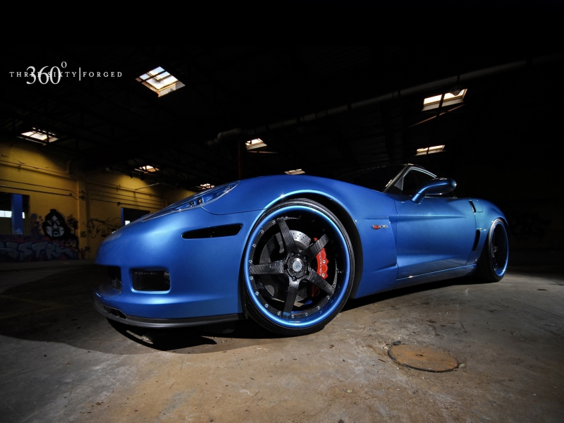 corvette, синий, корвет, z06, 360 three sixty forged, blue, chevrolet, шевроле