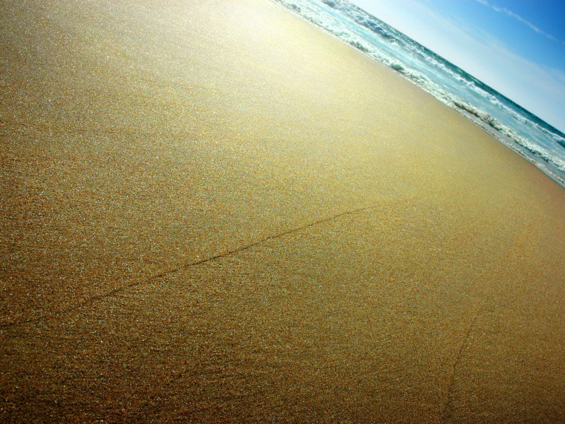 волны, берег, песок, небо, море