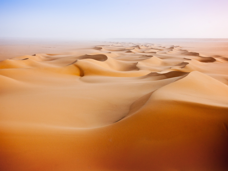 пустыня, песок, дюны, небо