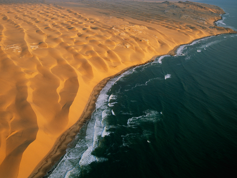 пустыня, намибия, песок, африка, океан, море
