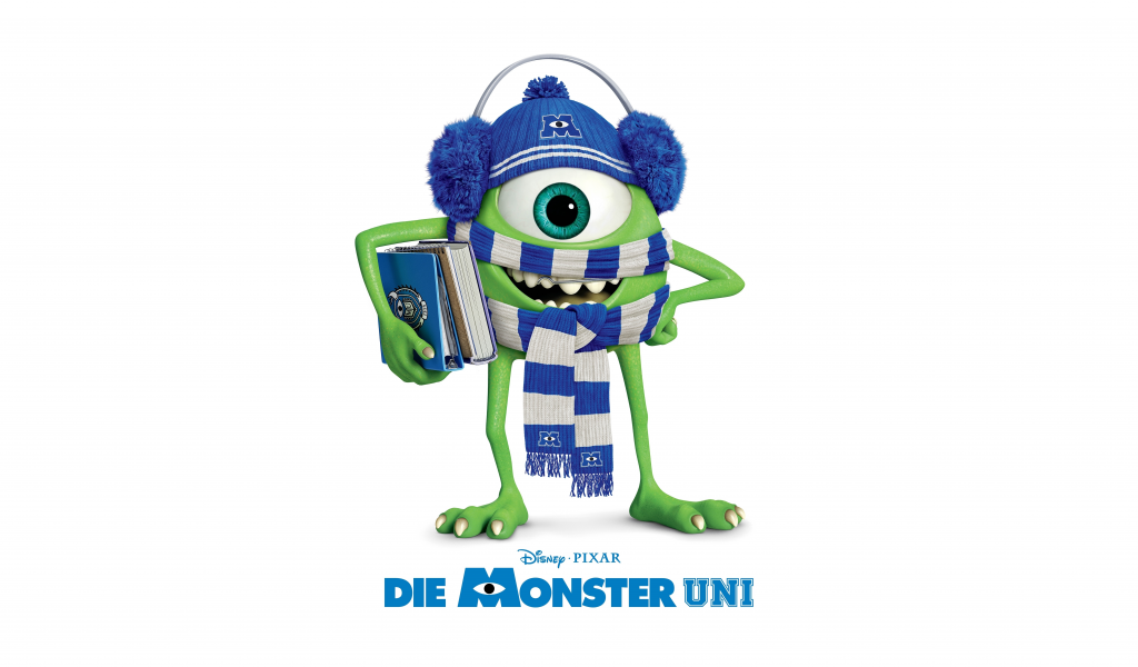 pixar, шапка, шарф, книги, monsters university, mike wazowski, disney