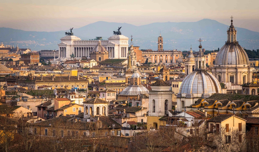 италия, здания, город, дома, панорама, рим, rome, italy
