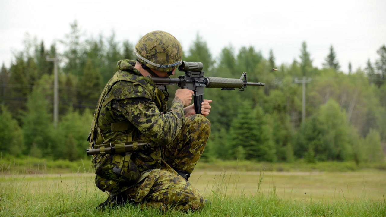 оружие, canadian army, солдат, выстрел