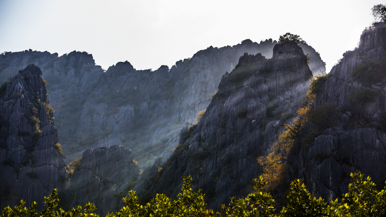 горы, thailand, солнце, скалы, prachuap khiri khan, тайланд