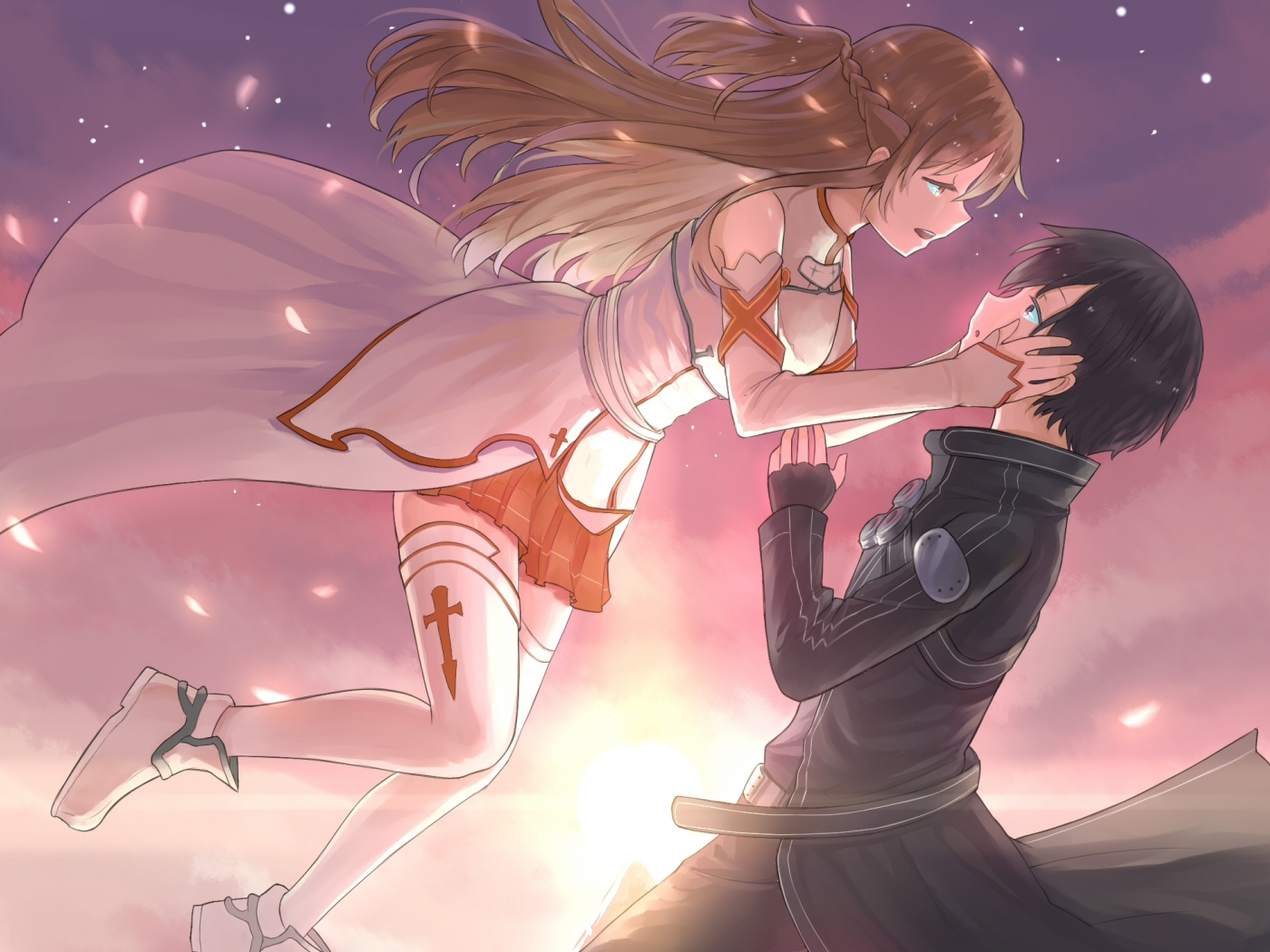 tony zhazha, sword art online, аниме, yuuki asuna, девушка, kirito, арт