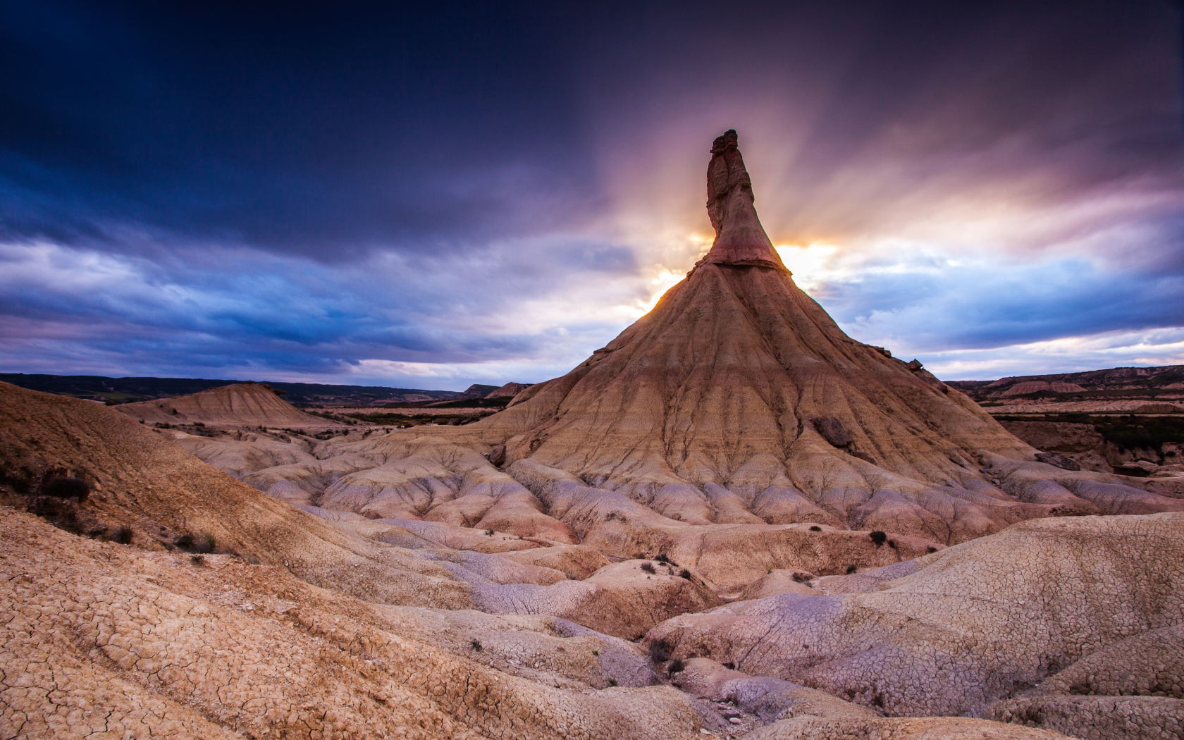 гора, the bardenas reales national park, закат, природа, northern spain