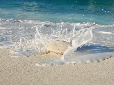 пляж, камень, океан, песок, вода