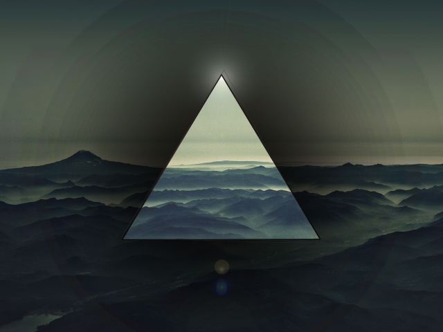 горы, фон, треугольник