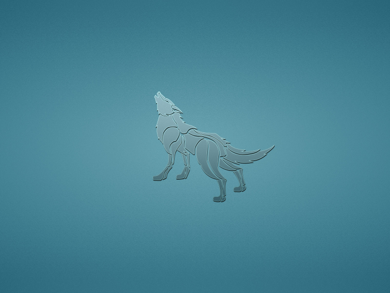 волк, минимализм, воет, собака, синий фон, животное